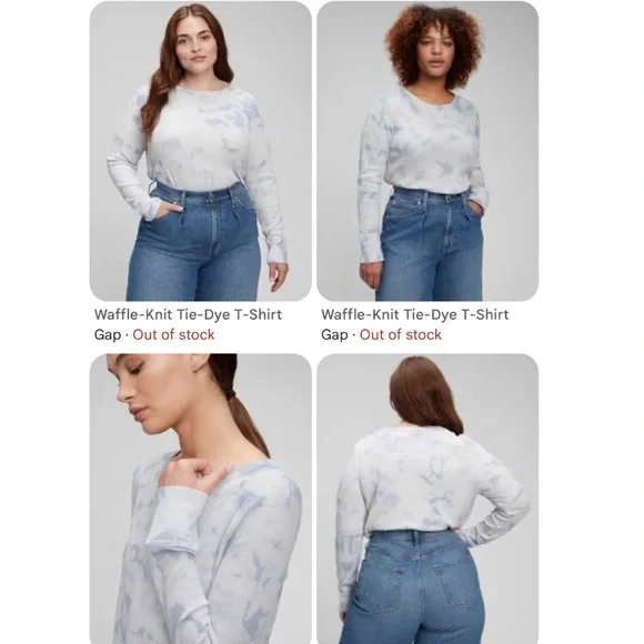 💕MUST GO free shipping! GAP Waffle-Knit Tie-Dye T-Shirt - Blue/White - XSmall - Picture 2 of 8